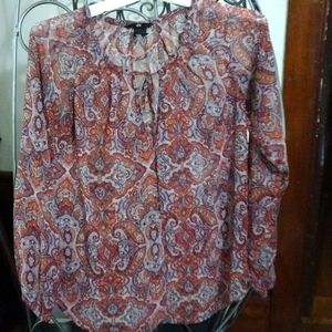 H& M Bohemian Blouse Paisley Print US Size 4 Excellent Cond